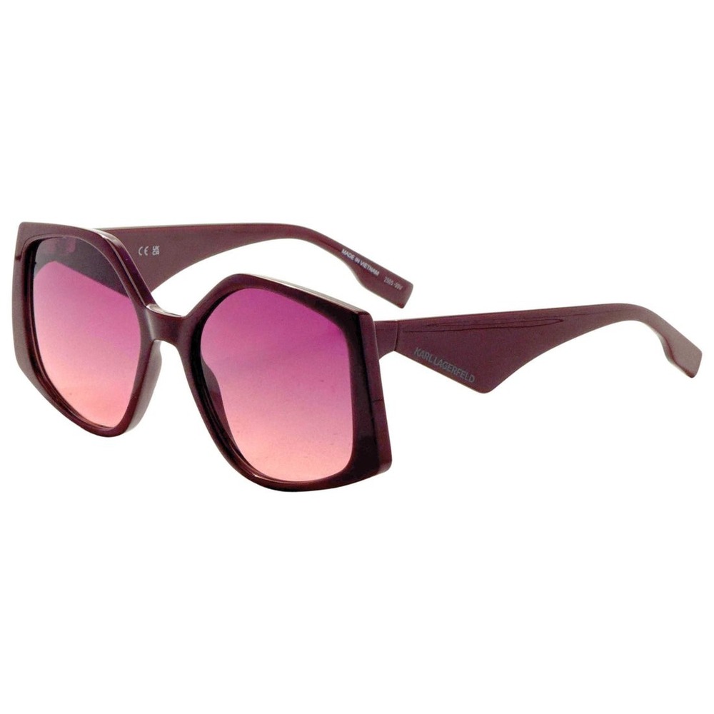 Karl Lagerfeld KL6208S Burgundy Geometric Oversized Sunglasses Plant Based Resin